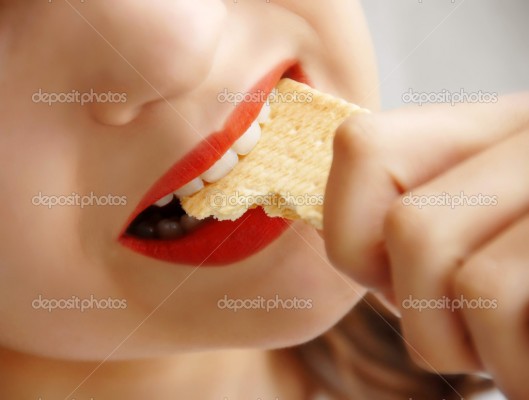 Girl eating a cookie
